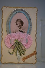 CPA CARTE POSTAL STE SAINTE CATHERINE DENTELLE AJOURE BONNET FILLE GARCON ANCIEN