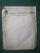 zd06 facture vierge André Beaufils à Naintré maréchal Forge Machines agricoles