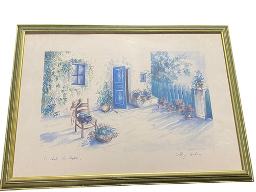 Ancien cadre lithographie - cadre,