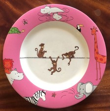 Assiette Singe Villeroy Et Boch, Eléphant, Zèbre, Girafe, Lion, Tortue, Hippo.