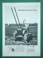 1973 PUB RHEINMETALL AFFUT BITUBE AA 20 MM FLAK 20 MM ZWILLING FRENCH AD