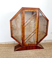 Vitrine art déco Rurka en noyer loupe