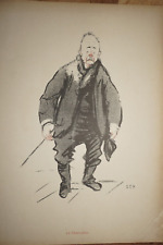 SEM LITHO ORIGINALE BELLE EPOQUE ART NOUVEAU CARICATURE BORDEAUX CHARCUTIER 1900