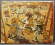 Tableau vers 1950 Mexicains Danse Fête