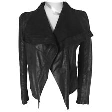 Veste perfecto DEBBY en Croûte de cuir d'agneau noir MAJE - taille 36 