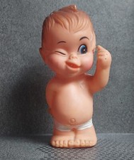 PUB / POUET / LAFLEX ? / FIGURINE CAOUTCHOU 15CM / VINTAGE / AVEC SIFFLET