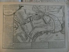 PLAN de la BATAILLE FREDELINGUE Marquis de VILLARS 1702 NICOLAS DE FER 1715