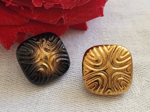 Duo boutons anciens verre - boutons, en