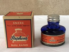 FLACON ENCRE BLEU RADIO STEPHENS' - PUBLICITE - ENCRIER - INK - ANCIEN - VINTAGE