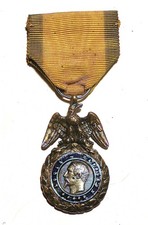 Médaille militaire 1852 Second Empire Napoléon colonies aigle en argent XIXème