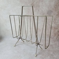 Porte-Revues Vintage en Métal Doré - À Restaurer