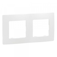 Legrand 665002 - Plaque Double NILOE Blanc 2 postes NILOE PUR