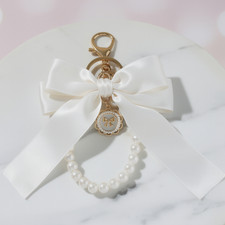 Porte-clés Noeud Satin Blanc