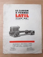 LATIL, camion type B5, vers 1937, brochure prospectus catalogue dépliant