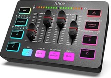 Gaming Audio Mixer, Streaming RGB PC Mixer avec Interface Microphone XLR, Contrô