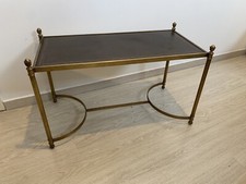 Table Néoclassique En Laiton Et Cuire