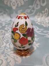 Franklin Mint, oeuf en porcelaine décor floral Satsuma, 88FM, et support doré