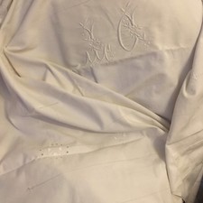Drap Ancien En Lin Et Coton Linge Blanc De Maison Lit Brodé Monogrammé