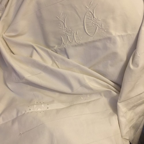 Drap ancien lin coton - ancien, et
