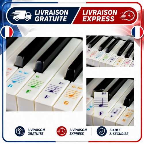 Autocollants piano colorés - , 88