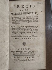 Précis de la matière médicale par M. Lieutaud / 1787  Tome premier