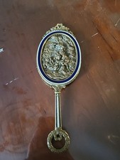 Ancien Miroir Face À Mains En Bronze Doré Et Emaille Louis XVI François Boucha