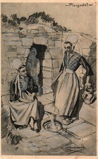 CPA 29 - PLOUGASTEL (Finistère) - Dessin de C. Homualk. Femmes à la Fontaine