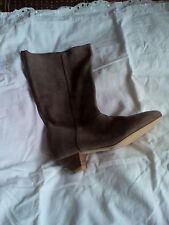 bottes bottines neuves daim cuir beige 34-35