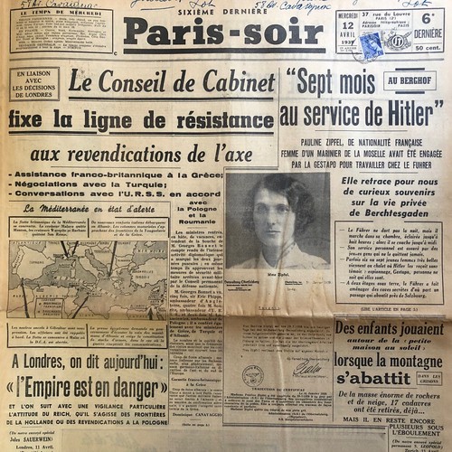 Journal paris soir - journal, 12/04/1939