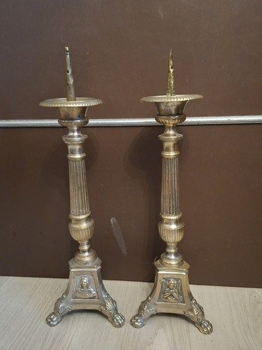 Paire des pique cierges bronze - des, pique-cierges/bronze