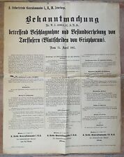 Affiche Avis Réquisition Confiscation Pénurie Tourbe Allemagne Guerre WWI 1917