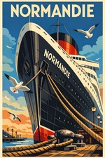 Affiche poster paquebot - affiche,