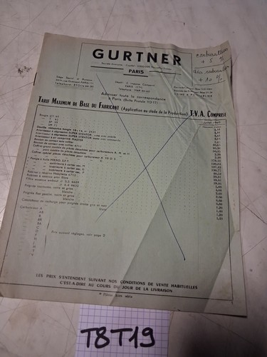 Gurtner 1960 catalogue - , liste