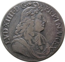 FRANCE : LOUIS XIV 1680 L Ecu à la cravate