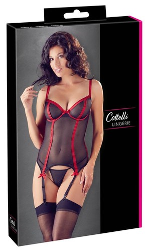 Guepiere noire rouge - guepiere,