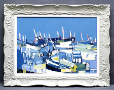 Bernard Folinais vers 1970 Voiliers au Port Franche Comté