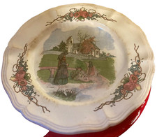 petite assiette Sarreguemines modèle Obernay, scène  alsacienne de H. LOUX - N°6