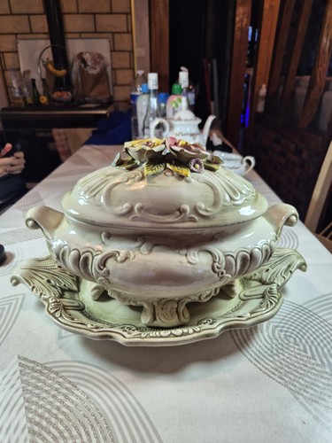 Soupière ancienne faïence - soupière,