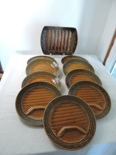 ANCIEN SERVICE A ASPERGE BARBOTINE SARREGUEMINES PLAT + 9 ASSIETTES