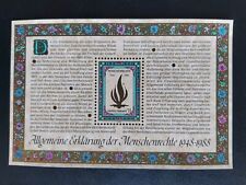 Nations Unies Bloc N° 4 Déclaration Universelle Des Droits De L'homme 1988 Neuf