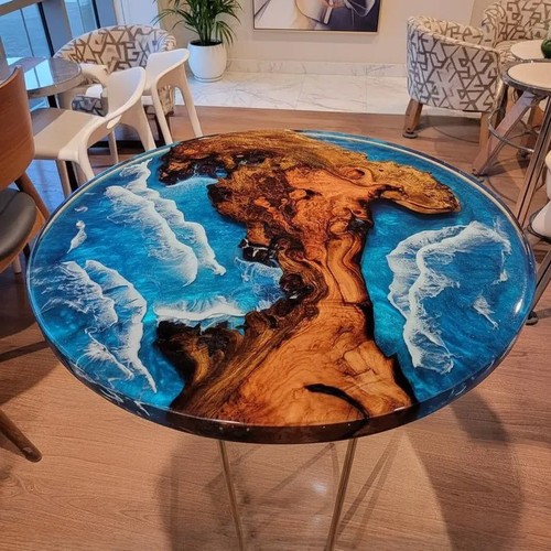 Ocean resin round table - ocean,