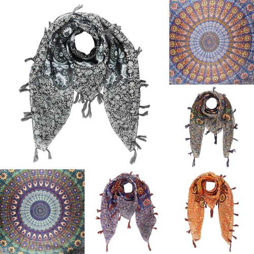 Foulard coton mandala avec - coton,