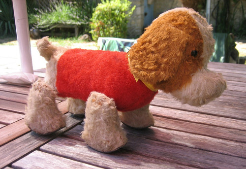 Ancien jouet tirer chien - ancien,