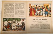 Ancienne Double Page La Grande Armée Napoléon Illustration Imagerie D'Epinal