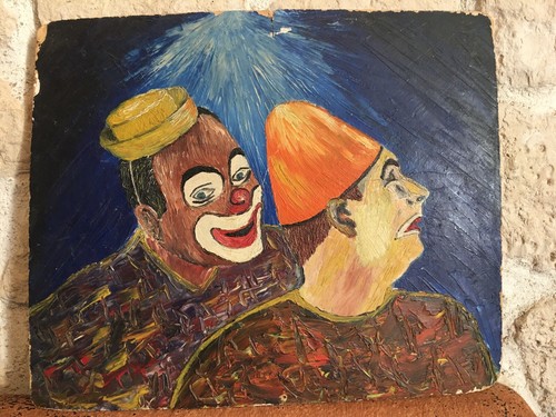 Tableau huile sur panneau - sur,