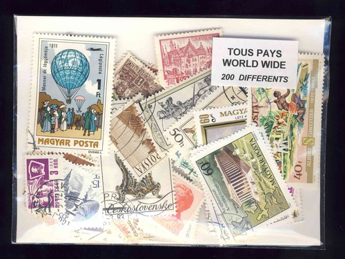 Monde entier 200 timbres - monde,