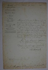 Comte Frayssinous (1765-1841 évêque d'Hermopolis. lettre à HUTTEAU d'ORIGNY.1826