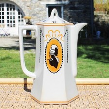 Cafetière en faïence Sarreguemines Art Déco c 3184