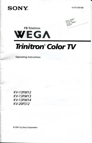 Sony wega trinitron color - wega,