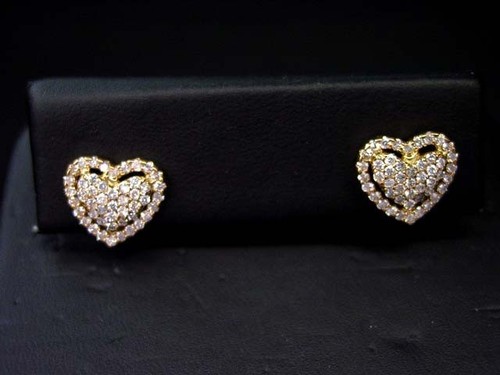 Heart diamond studs earring - studs,